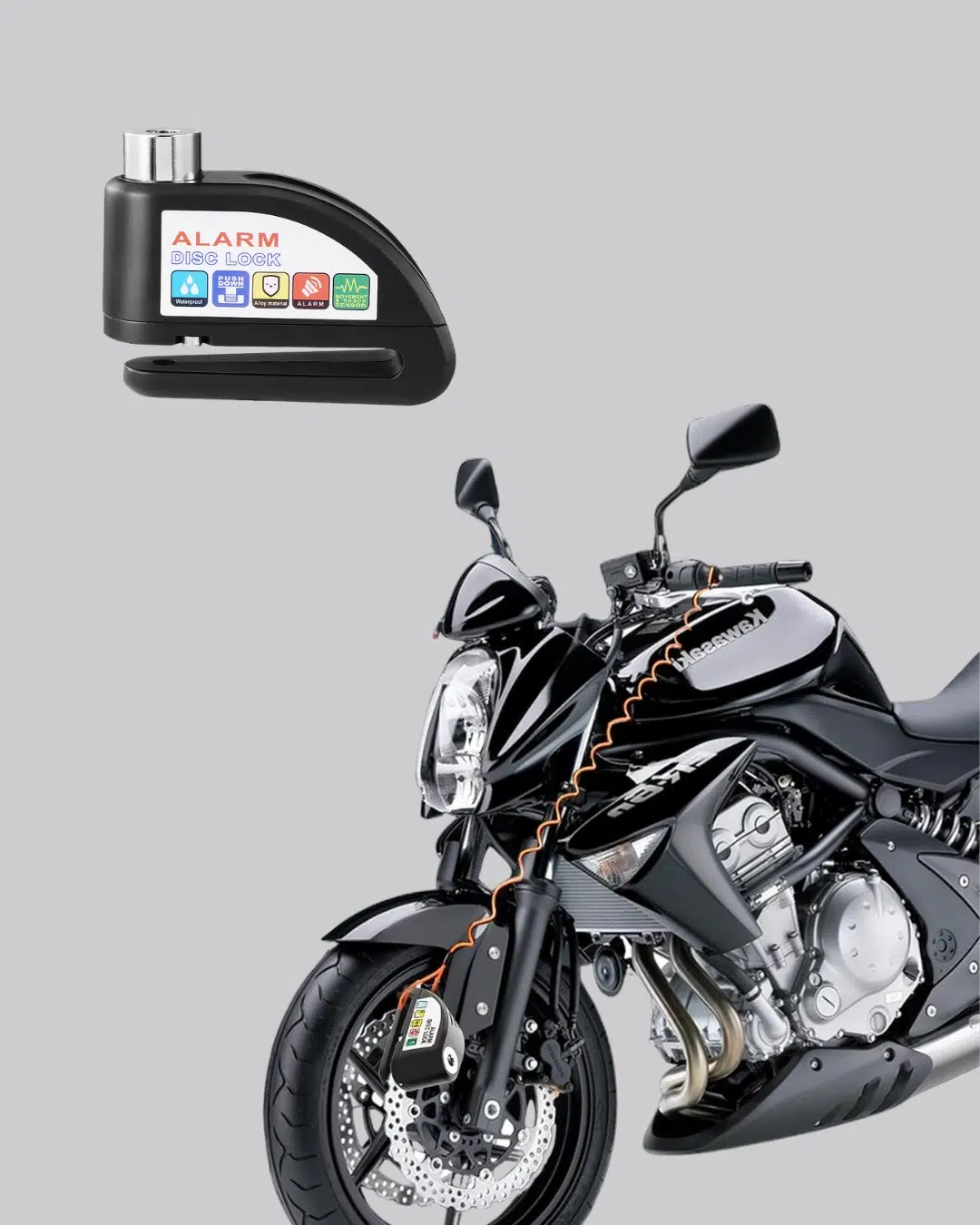 110 Db Alarmlı Disk Fren Kilidi Su Geçirmez Çelik Motosiklet Güvenlik Kilidi 110 Db Alarmlı Disk Fren Kilidi Su Geçirmez Çelik Motosiklet Güvenlik Kilidi