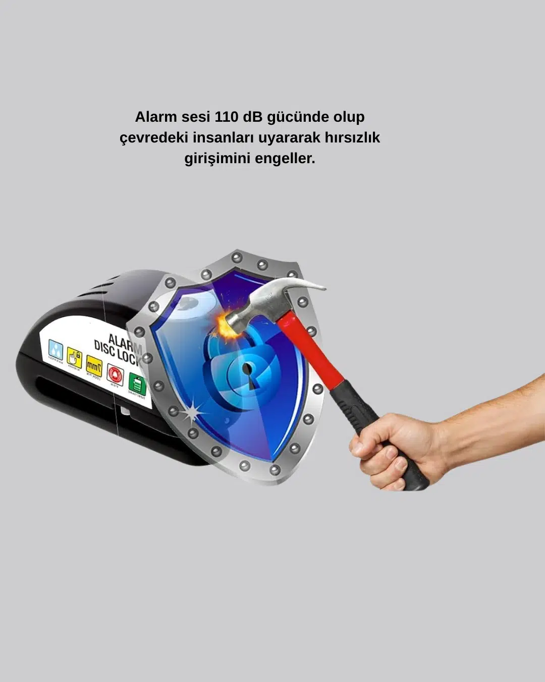 110 Db Alarmlı Disk Fren Kilidi Su Geçirmez Çelik Motosiklet Güvenlik Kilidi 110 Db Alarmlı Disk Fren Kilidi Su Geçirmez Çelik Motosiklet Güvenlik Kilidi