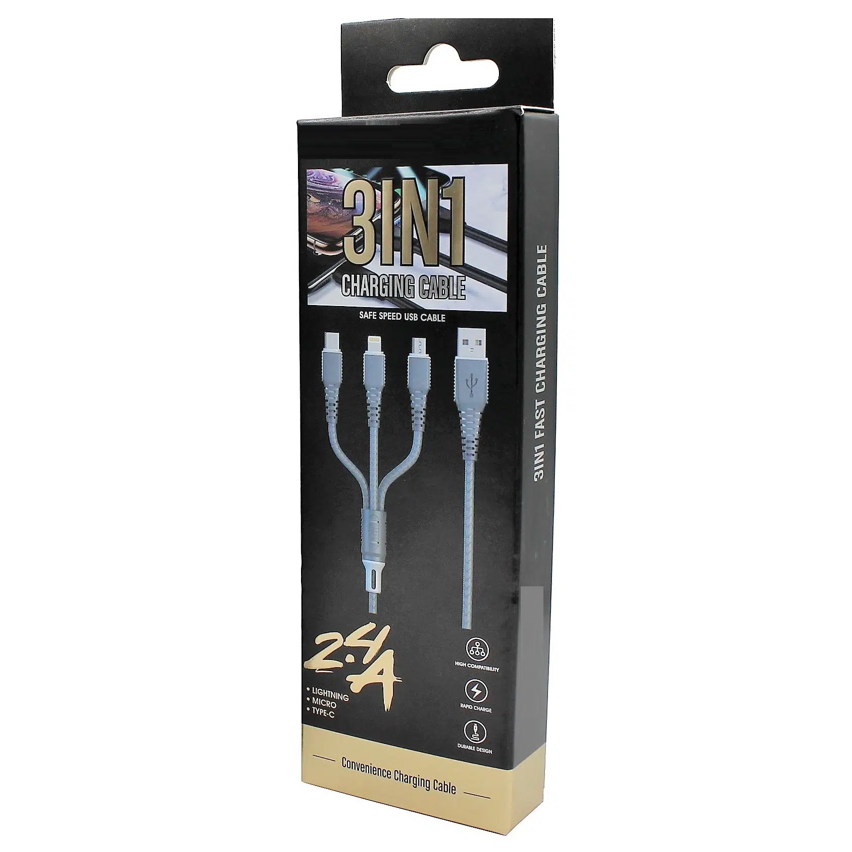Concord 120 Cm 2.4A 3 in 1 Micro & Lighting & TYPE-C USB Kablo Concord C-323 Concord 120 Cm 2.4A 3 in 1 Micro & Lighting & TYPE-C USB Kablo Concord C-323