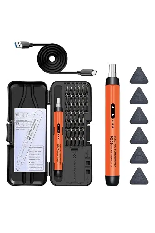 3.7v Şarjlı Mini Elektrikli Tornavida Seti 500mah Type-c Manyetik Hassas Uçlu Vida Seti 38 Parça 3.7v Şarjlı Mini Elektrikli Tornavida Seti 500mah Type-c Manyetik Hassas Uçlu Vida Seti 38 Parça