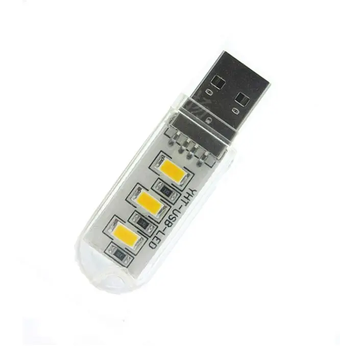 Oto4 3 ledli usb ışık beyaz renk yüksek aydınlarma gücü