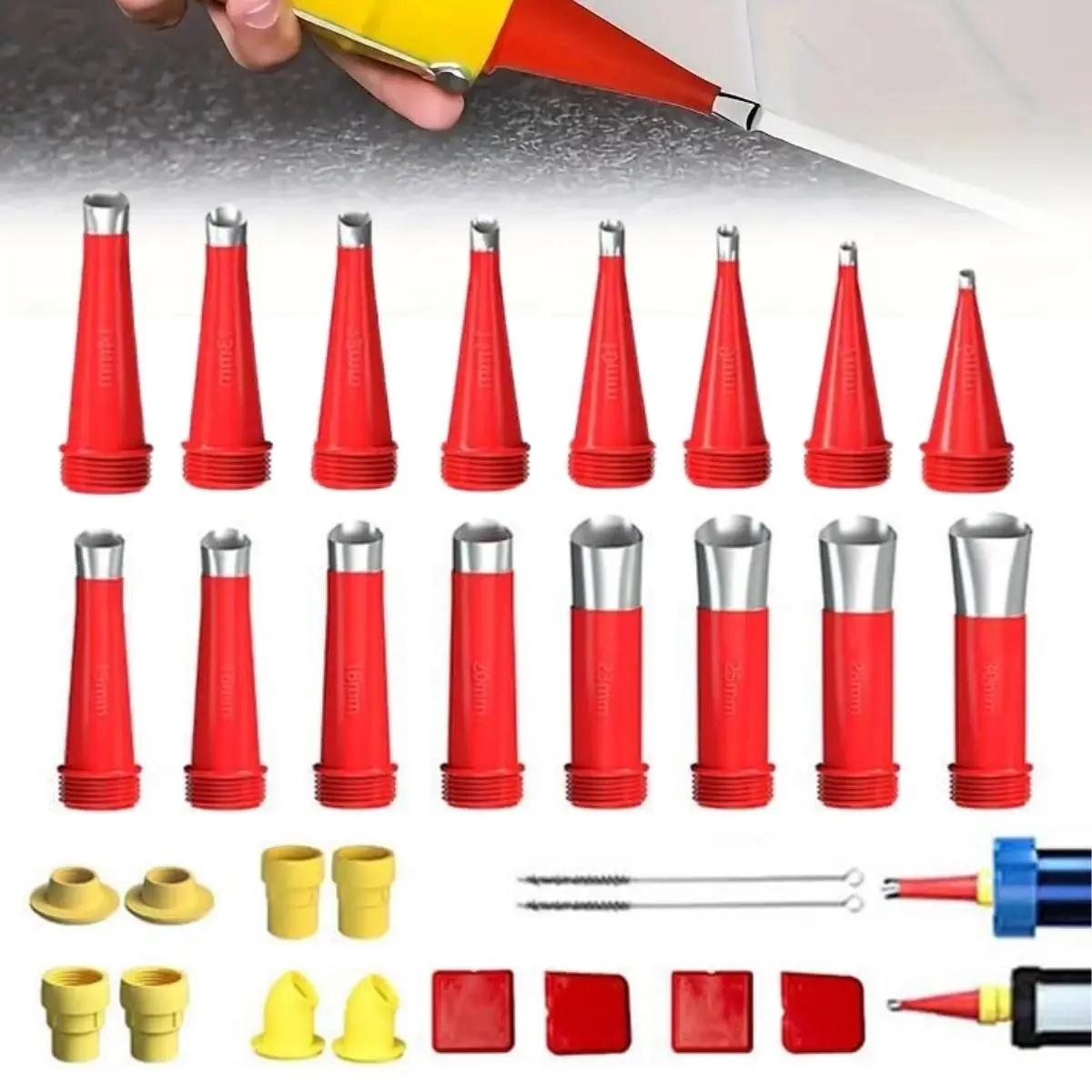 Zhltools 30 Parça Silikon Kalafat Mastik Alet Seti Mastik Ucu