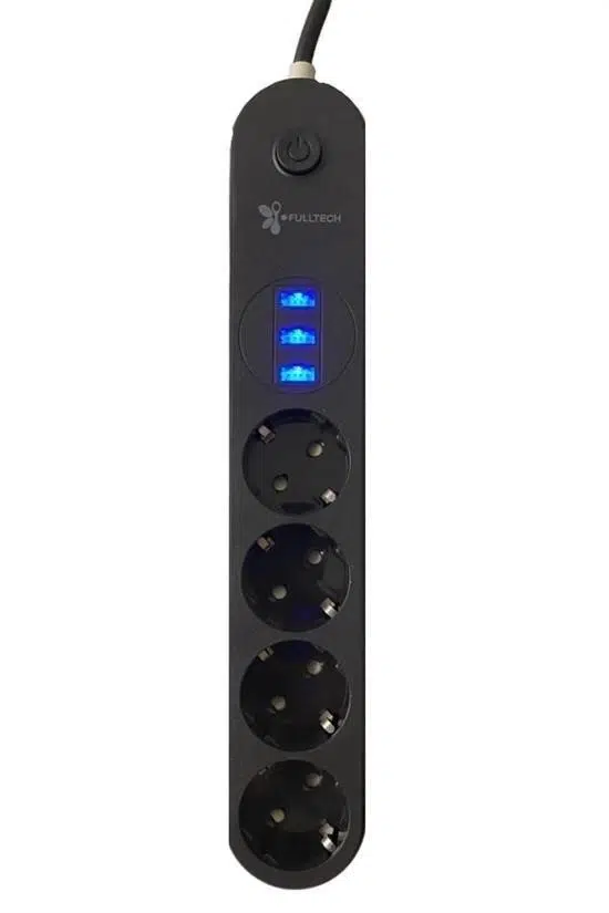 4lü Siyah Anahtarlı 3 Usb Li Akım Korumalı Topraklı Çocuk Korumalı Grup Priz 2 Metre 4lü Siyah Anahtarlı 3 Usb Li Akım Korumalı Topraklı Çocuk Korumalı Grup Priz 2 Metre