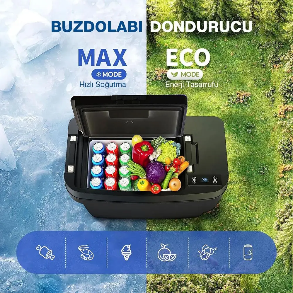 Acopower T35 12/24Volt 33Litre Tesla Model Y ile Uyumlu Kompresörlü Outdoor Oto Buzdolabı Acopower T35 12/24Volt 33Litre Tesla Model Y ile Uyumlu Kompresörlü Outdoor Oto Buzdolabı
