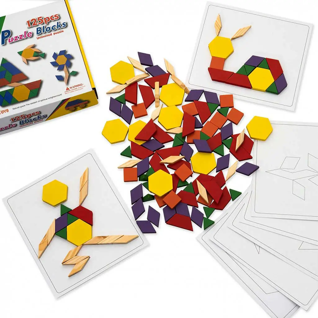 Sepetegelsin Ahşap 125 Parça Blok Tangram Puzzle Sepetegelsin Ahşap 125 Parça Blok Tangram Puzzle