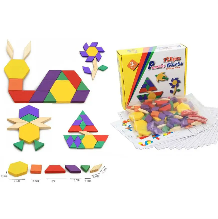 Sepetegelsin Ahşap 125 Parça Blok Tangram Puzzle Sepetegelsin Ahşap 125 Parça Blok Tangram Puzzle