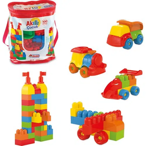 Dede Akıllı Çocuk 100 Parça Lego Yapboz Oyun Seti