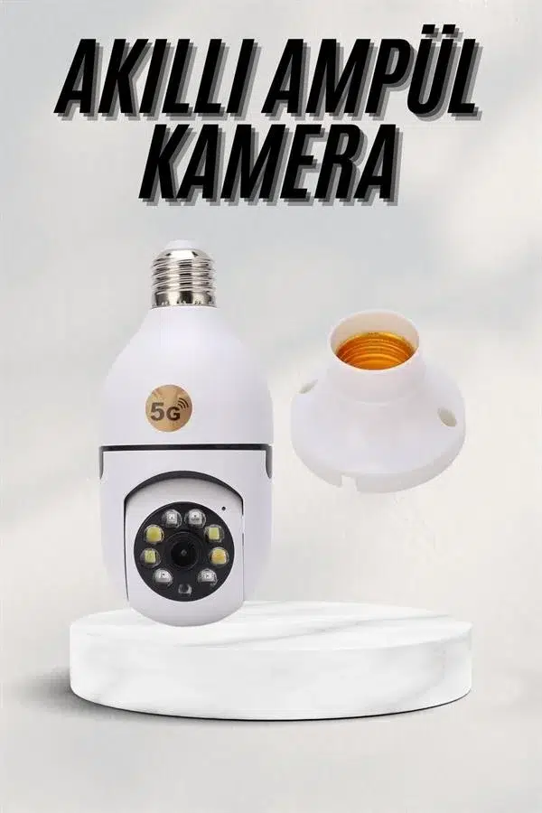 Akıllı Kamera Wifi Kamera Duylu Ampul Görünümlü 360 Derece Dönebilen Ev Kamerası Akıllı Kamera Wifi Kamera Duylu Ampul Görünümlü 360 Derece Dönebilen Ev Kamerası
