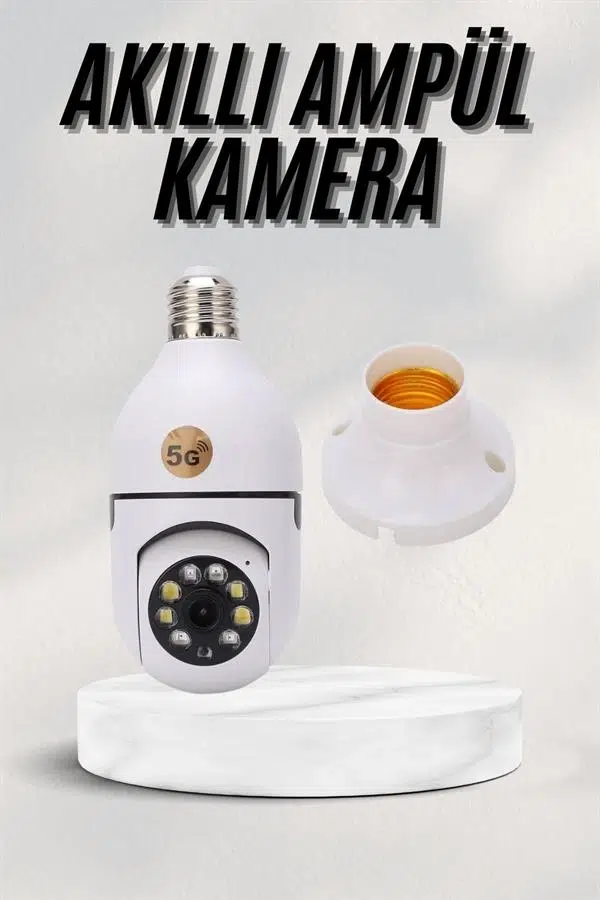 Akıllı Kamera Wifi Kamera Duylu Ampul Görünümlü 360 Derece Dönebilen Ev Kamerası Akıllı Kamera Wifi Kamera Duylu Ampul Görünümlü 360 Derece Dönebilen Ev Kamerası