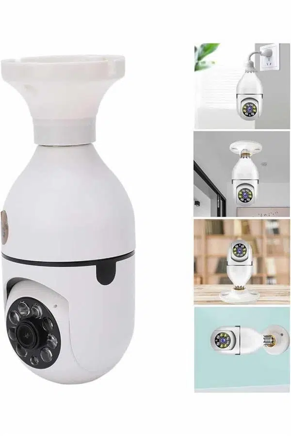 Akıllı Kamera Wifi Kamera Duylu Ampul Görünümlü 360 Derece Dönebilen Ev Kamerası Akıllı Kamera Wifi Kamera Duylu Ampul Görünümlü 360 Derece Dönebilen Ev Kamerası