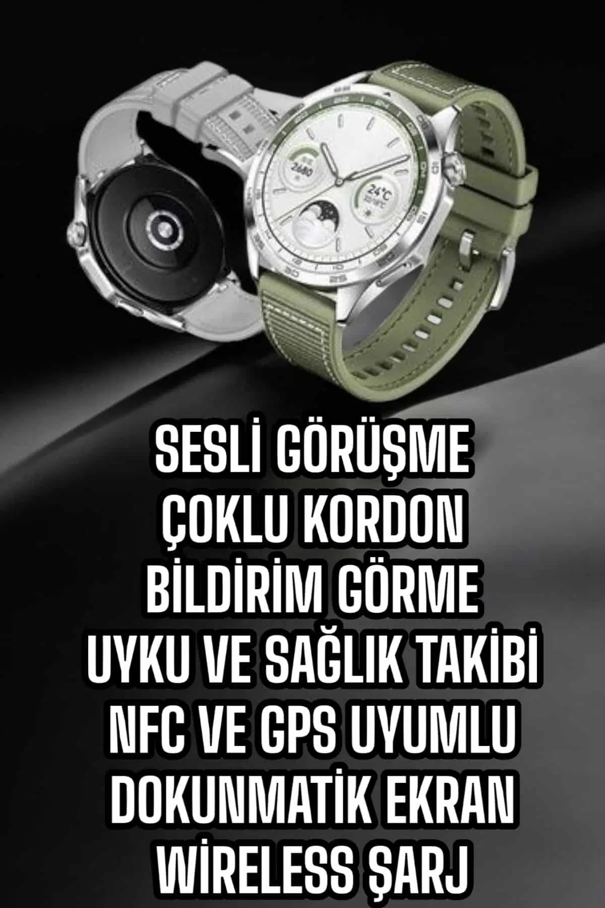 Akıllı Saat Sesli Görüşme Titreşimli Nabız Sensörlü Spor Modları Akıllı Saat Sesli Görüşme Titreşimli Nabız Sensörlü Spor Modları