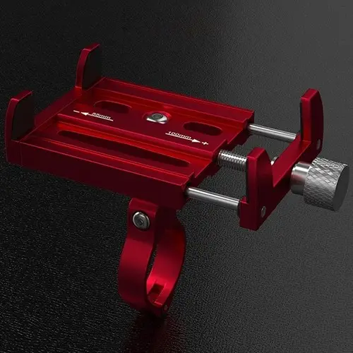 Zhltools KR01 Bisiklet Motorsiklet Gidon Telefon Tutucu, Metal Vidalı Kırmızı Zhltools KR01 Bisiklet Motorsiklet Gidon Telefon Tutucu, Metal Vidalı Kırmızı