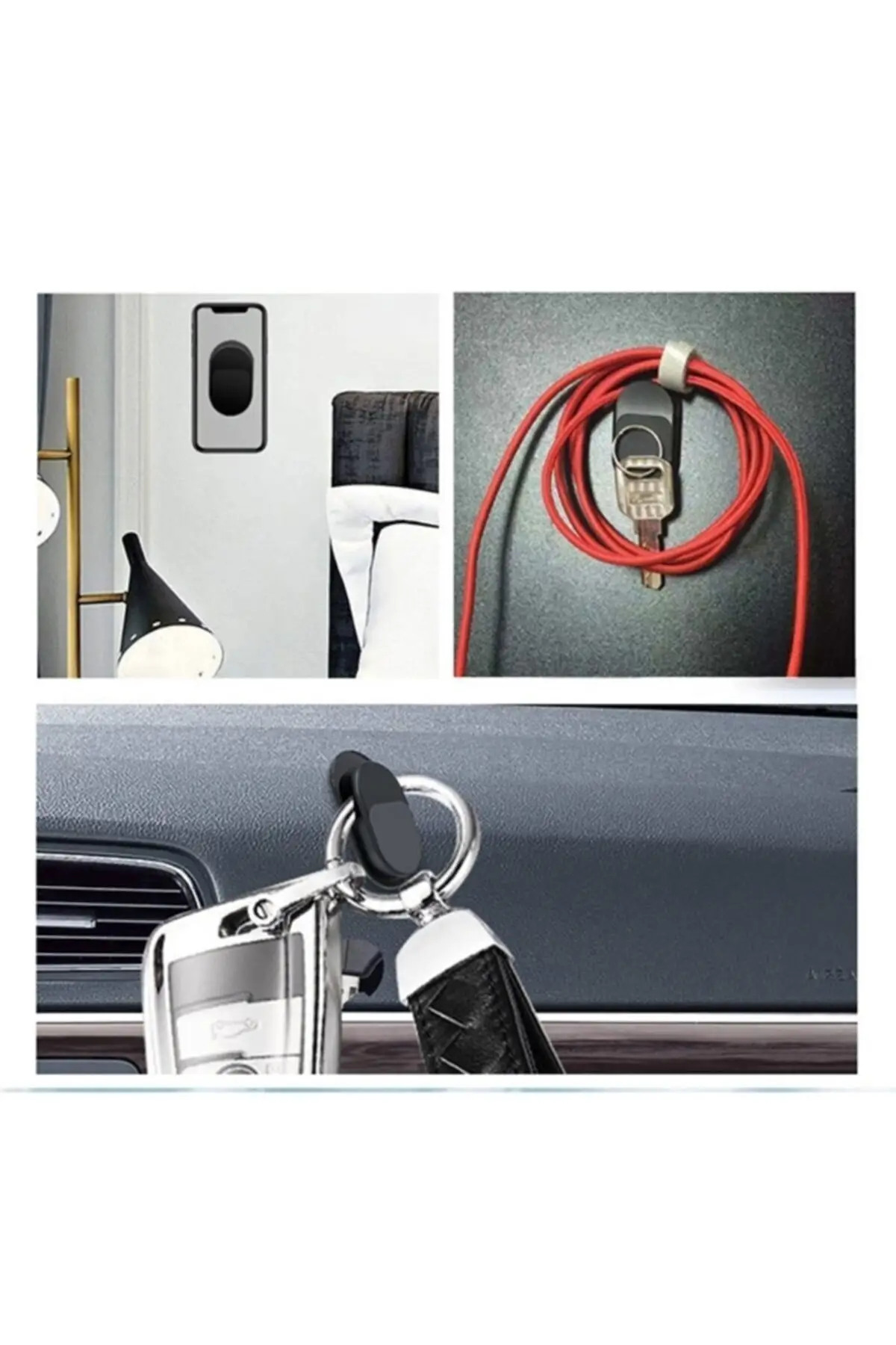 Ally Mıknatıslı Suction Hook 3 Parça Araç ev Kablo Tutucu Toparlayıcı - Siyah Ally Mıknatıslı Suction Hook 3 Parça Araç ev Kablo Tutucu Toparlayıcı - Siyah