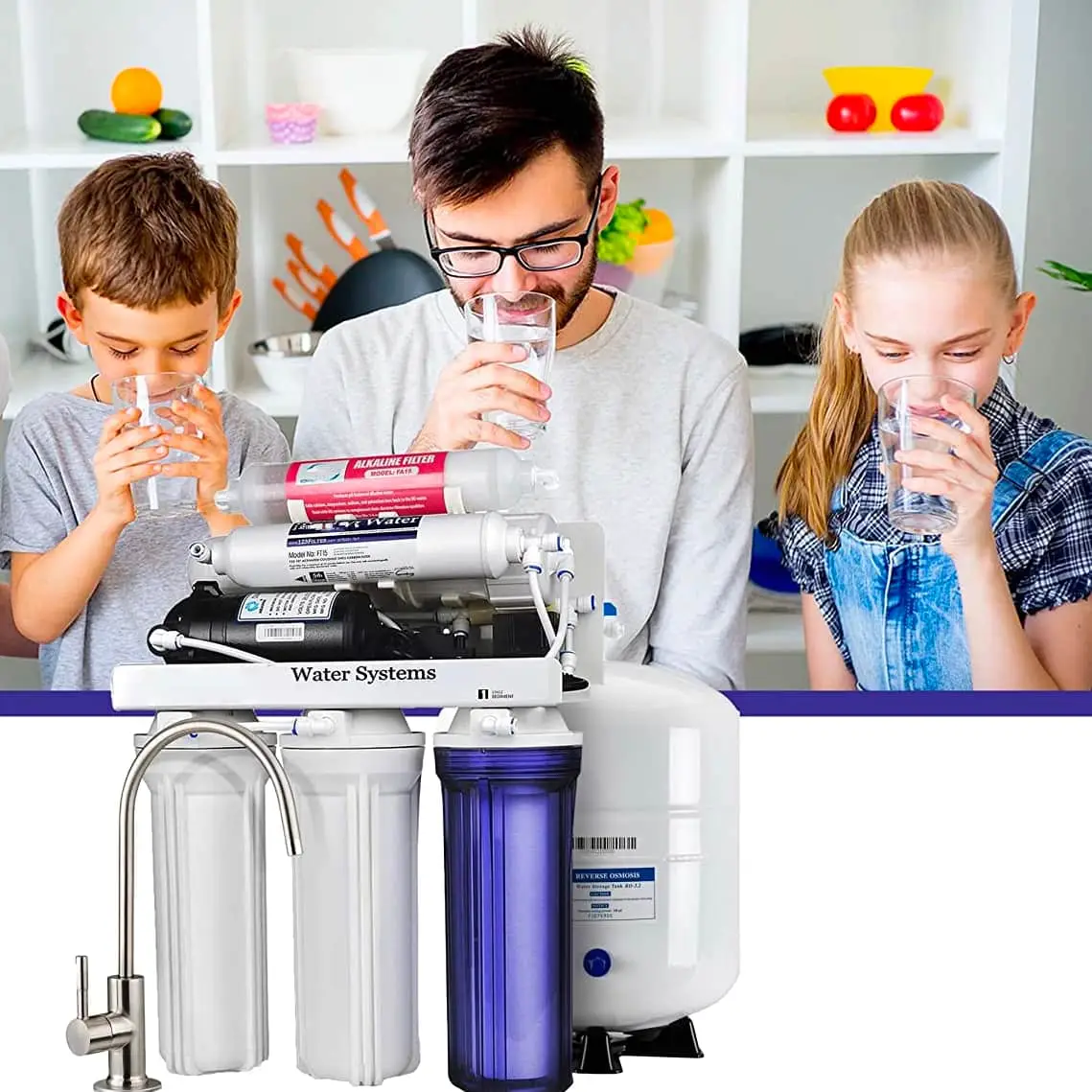 aQuality 6 Aşamalı Su Arıtma Cihazı Pompalı - 12 Lt / 3.2G Metal - Lüks Tek Kollu Musluk aQuality 6 Aşamalı Su Arıtma Cihazı Pompalı - 12 Lt / 3.2G Metal - Lüks Tek Kollu Musluk