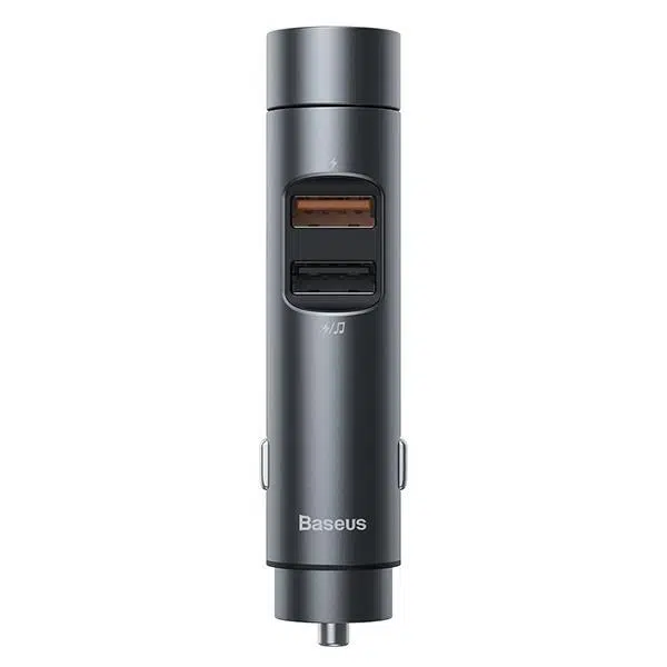 Baseus 18W Hızlı Şarj Column Bluetooth 5.0 Araç MP3 Dual Usb Araç Şarjı Siyah