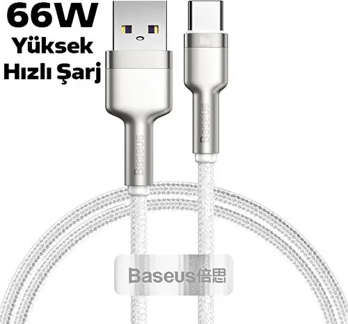 Baseus Cafule 66W Metal USB To Type-C Hızlı Şarj Kablosu 100CM Baseus Cafule 66W Metal USB To Type-C Hızlı Şarj Kablosu 100CM