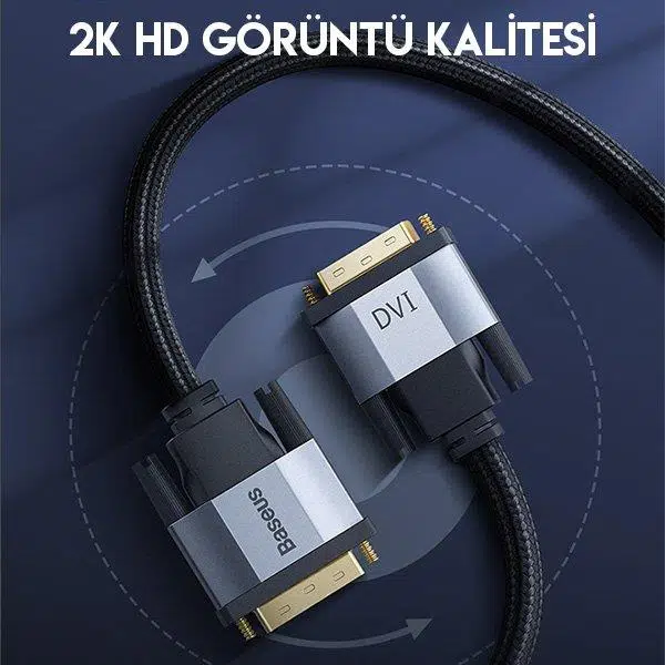 Baseus Enjoyment Series DVI to DVI HDTV Projeksiyon Kablo 3 mt CAKSX-S0G Baseus Enjoyment Series DVI to DVI HDTV Projeksiyon Kablo 3 mt CAKSX-S0G