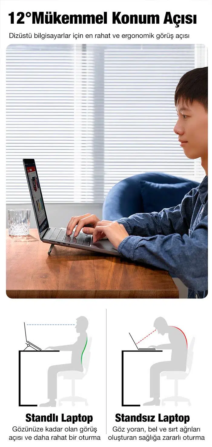 Baseus Katlanabilir Portatif Macbook Dizüstü Bilgisayar Laptop Stand Ayağı Siyah Baseus Katlanabilir Portatif Macbook Dizüstü Bilgisayar Laptop Stand Ayağı Siyah