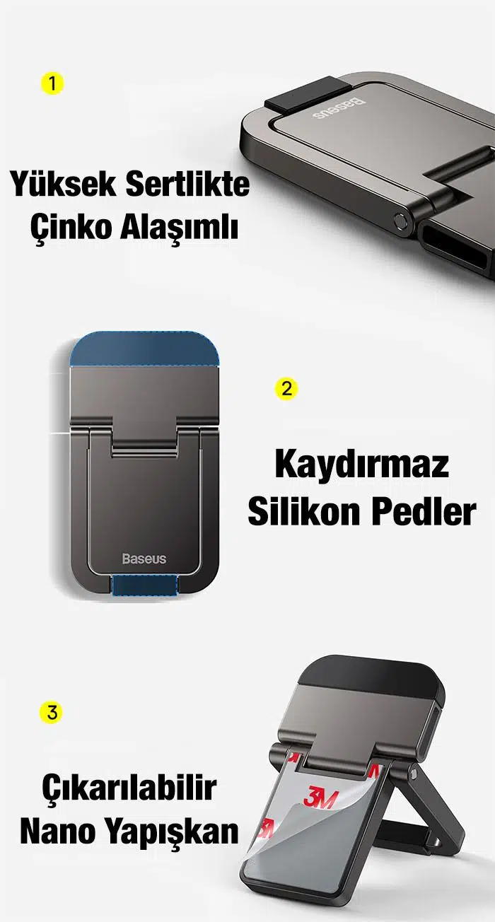 Baseus Katlanabilir Portatif Macbook Dizüstü Bilgisayar Laptop Stand Ayağı Siyah Baseus Katlanabilir Portatif Macbook Dizüstü Bilgisayar Laptop Stand Ayağı Siyah