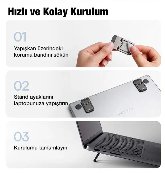 Baseus Katlanabilir Portatif Macbook Dizüstü Bilgisayar Laptop Stand Ayağı Siyah Baseus Katlanabilir Portatif Macbook Dizüstü Bilgisayar Laptop Stand Ayağı Siyah