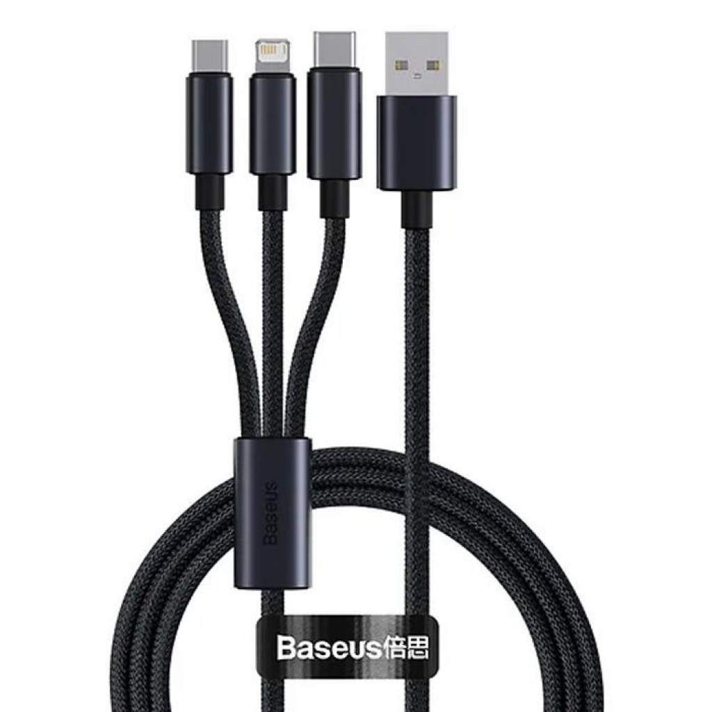Baseus Minimalist Series 3in1 USB to Type-C + Lightning + Micro USB Hızlı Data Şarj Kablosu