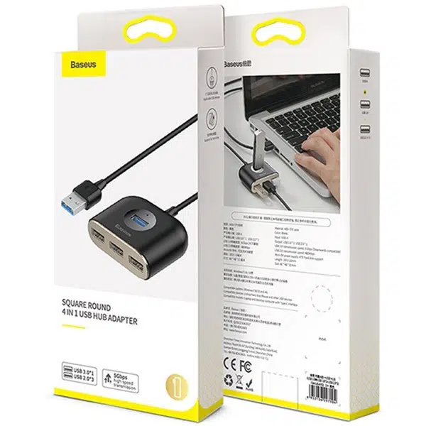Baseus Square round 4in1 USB HUB Adaptör Baseus Square round 4in1 USB HUB Adaptör