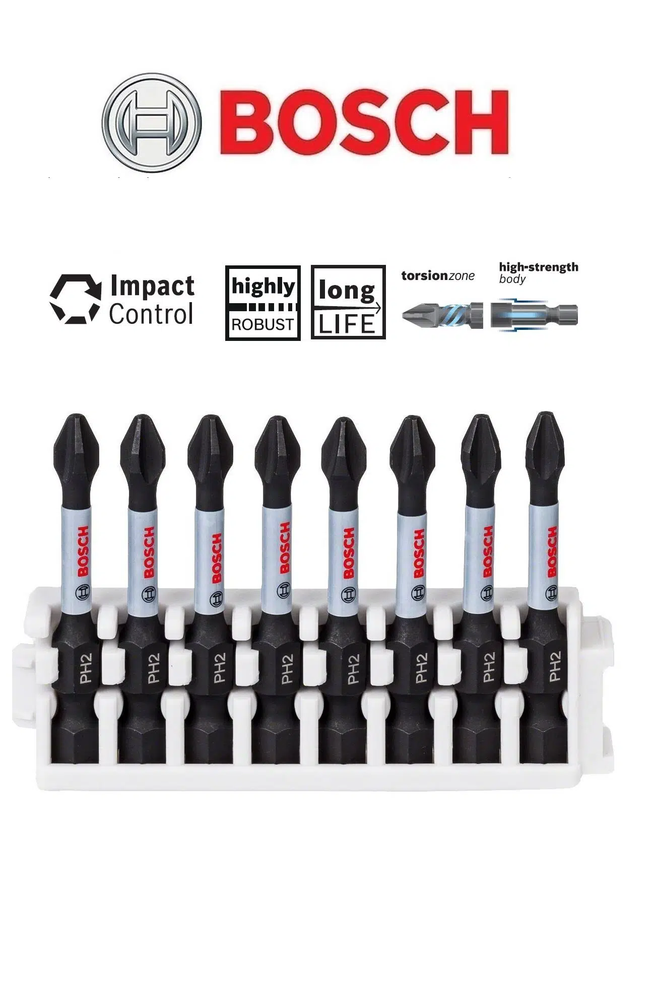 Bosch 2608522330 50mm PH2 (8x) Impact Control Vidalama Ucu Bosch 2608522330 50mm PH2 (8x) Impact Control Vidalama Ucu