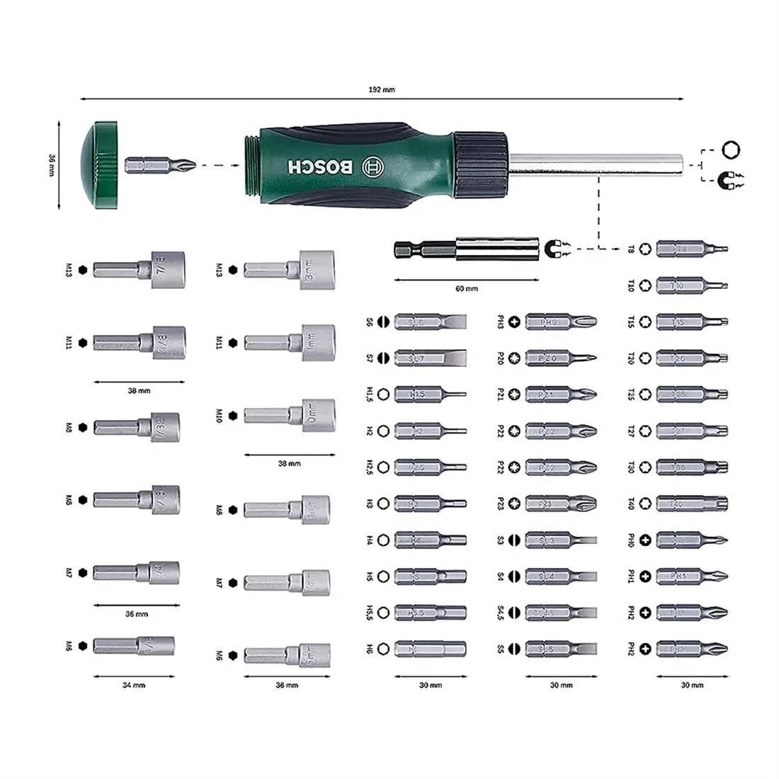 Bosch Akıllı Tornavida Seti 46 Parça Bosch Akıllı Tornavida Seti 46 Parça