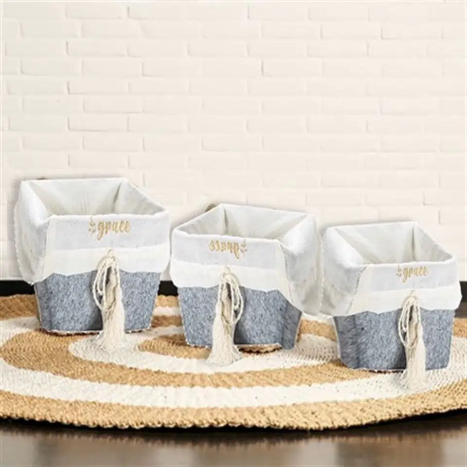 Çok Amaçlı Saklama Organizer Kutu Kare Keçe Sepet (3 Boy) Çok Amaçlı Saklama Organizer Kutu Kare Keçe Sepet (3 Boy)