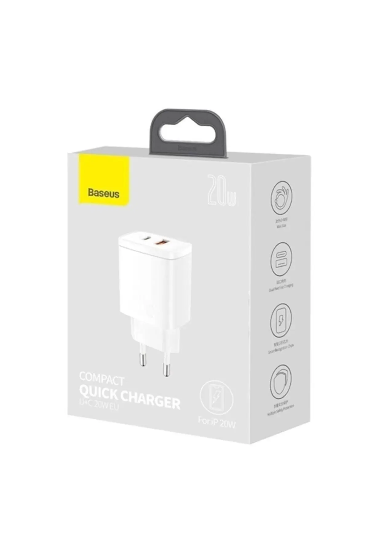 Compact 20w Usb + Type-c Çıkışlı Qc3.0 Hızlı Şarj Başlığı Şarj Aleti Beyaz Compact 20w Usb + Type-c Çıkışlı Qc3.0 Hızlı Şarj Başlığı Şarj Aleti Beyaz