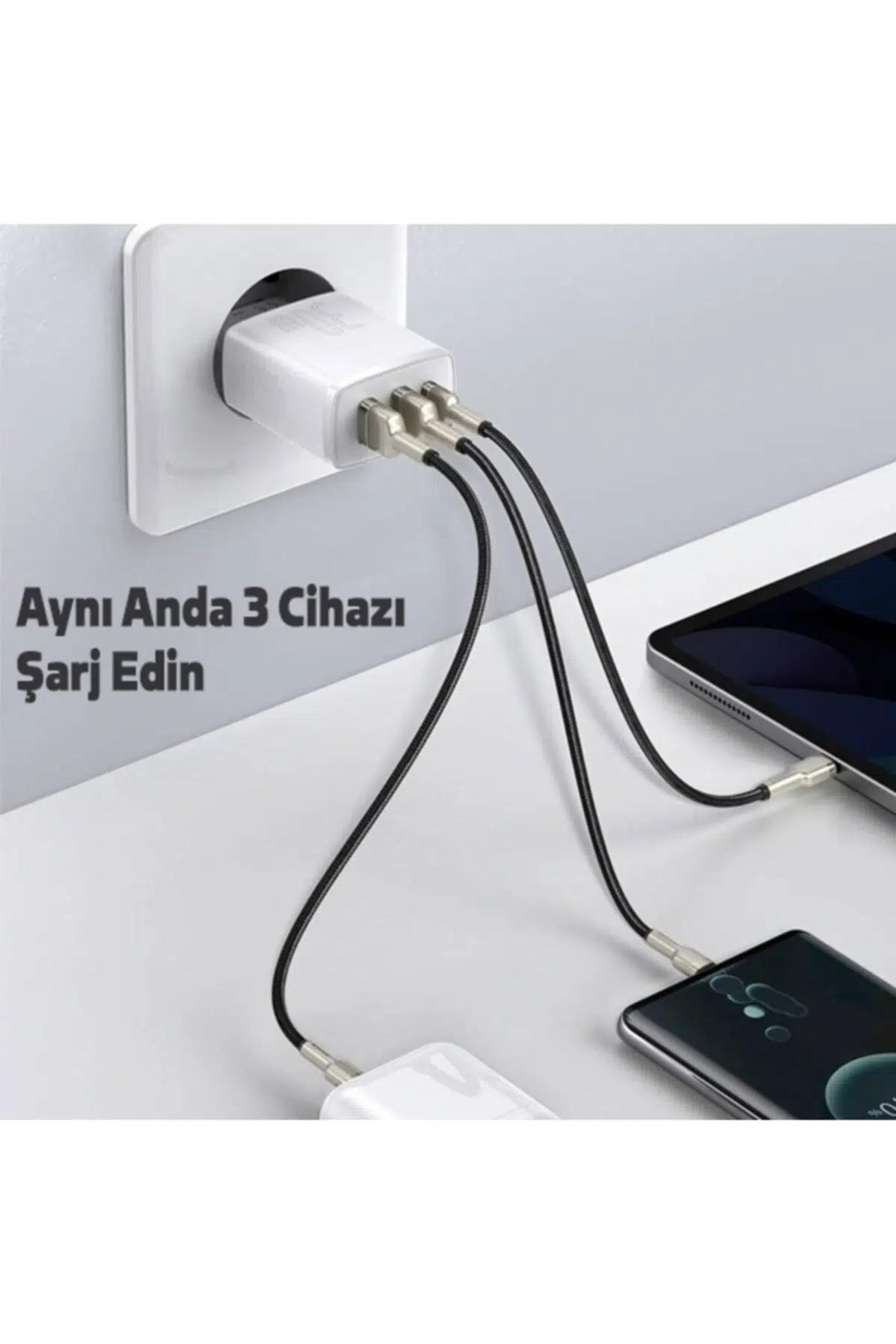 Compact 30w 2 Usb + Type-c Çıkışlı Hızlı Şarj Başlığı Beyaz Compact 30w 2 Usb + Type-c Çıkışlı Hızlı Şarj Başlığı Beyaz
