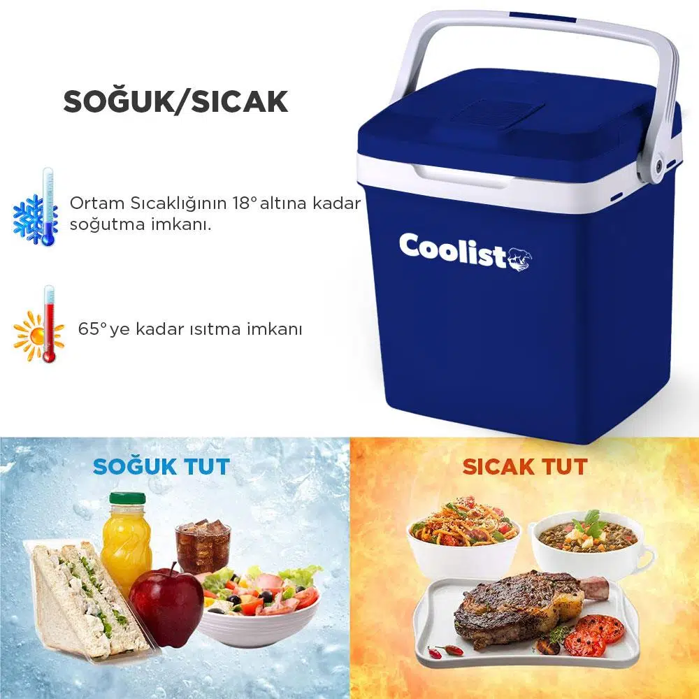 Coolist CLT26 12Volt/220Volt AC/DC 26 Litre Sıcak/Soğuk Oto Buzdolabı Coolist CLT26 12Volt/220Volt AC/DC 26 Litre Sıcak/Soğuk Oto Buzdolabı