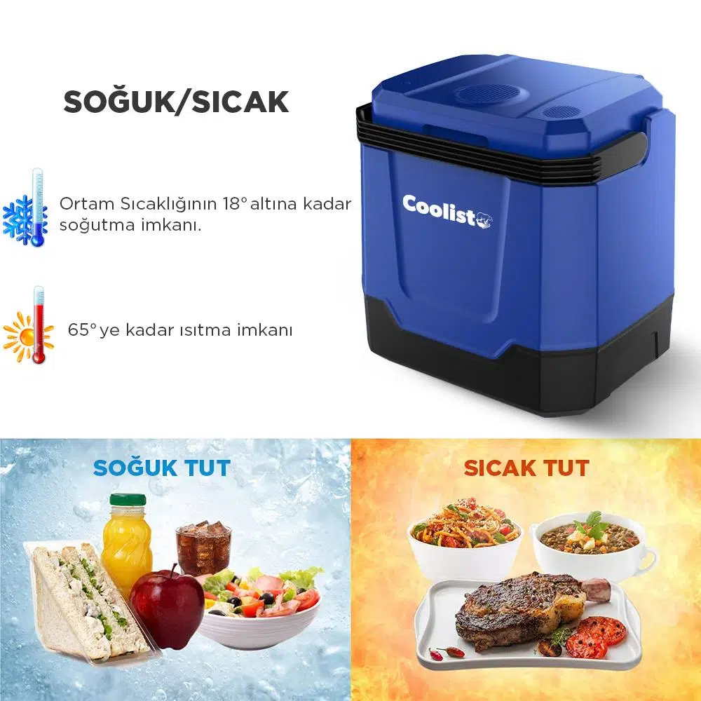 Coolist CLT33 12Volt/220Volt AC/DC 33 Litre Sıcak/Soğuk Oto Buzdolabı Coolist CLT33 12Volt/220Volt AC/DC 33 Litre Sıcak/Soğuk Oto Buzdolabı