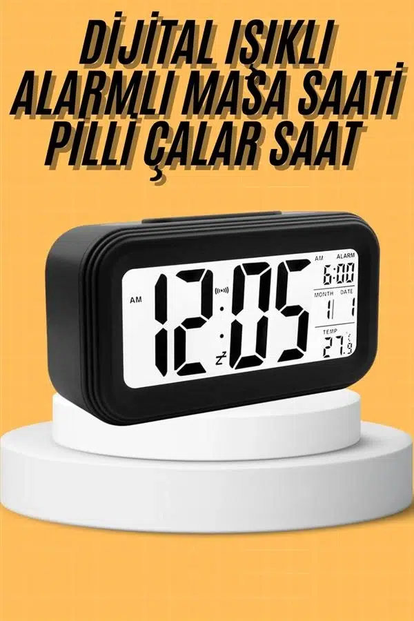 Dijital Masa Saati Takvim Çalar Saat Alarmlı Işıklı Led Ekran Pilli Dijital Masa Saati Takvim Çalar Saat Alarmlı Işıklı Led Ekran Pilli