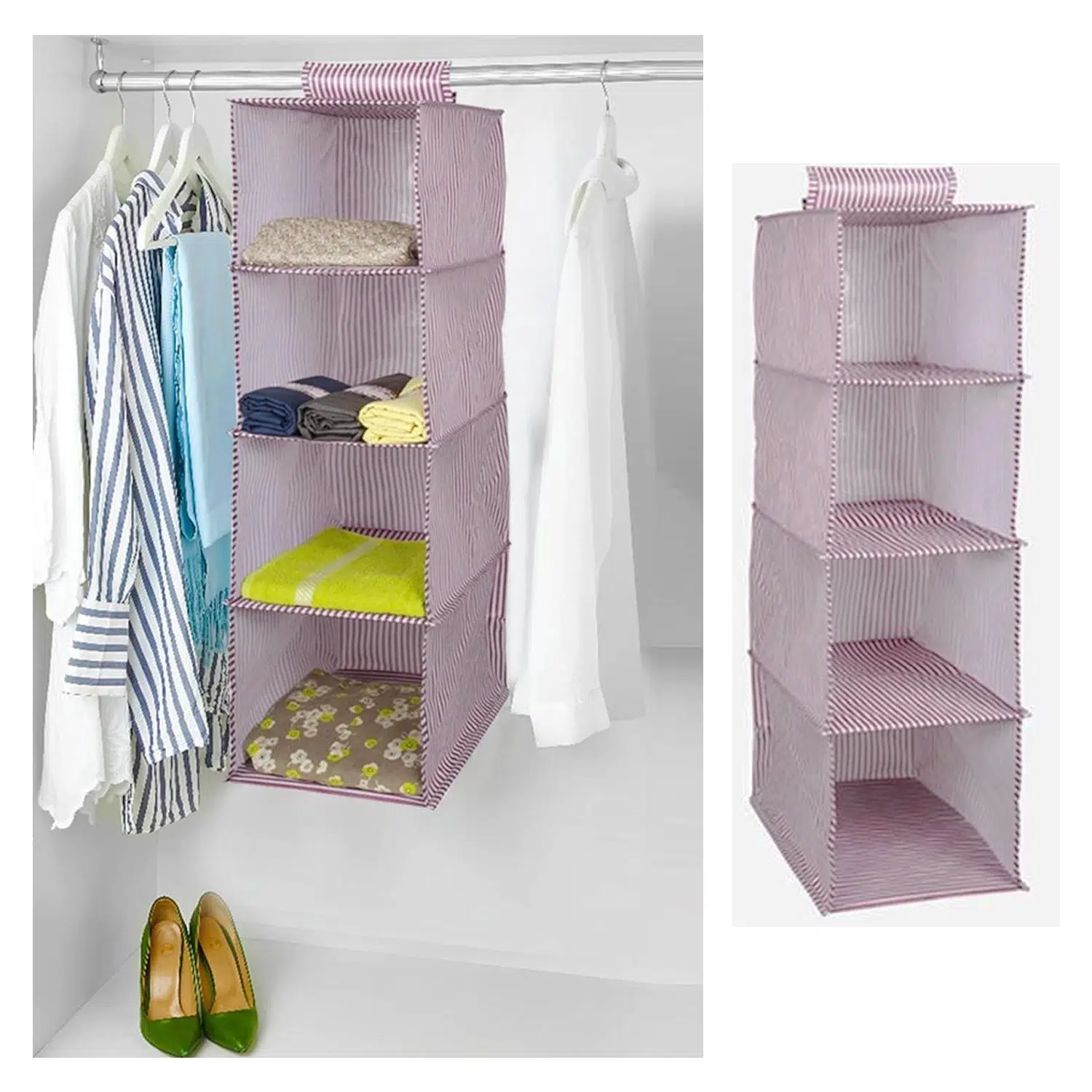 Dolap İçi Düzenleyici Katlanabilir Çok Amaçlı 4 Bölmeli Çizgili Bez Organizer (siyah) Dolap İçi Düzenleyici Katlanabilir Çok Amaçlı 4 Bölmeli Çizgili Bez Organizer (siyah)