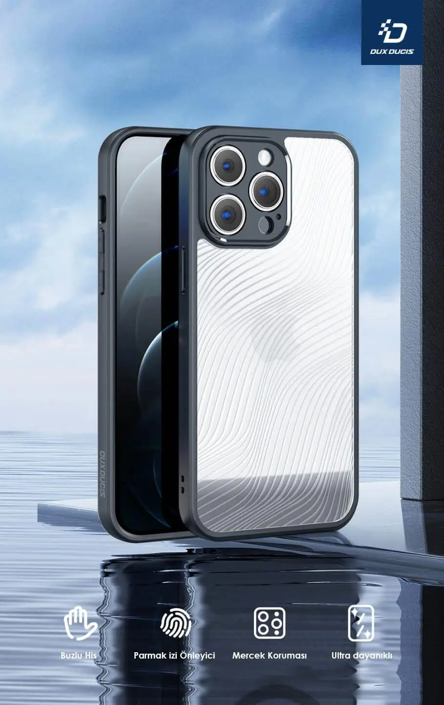 Dux Ducis iPhone 12 Pro Aimo Series Premium Buzlu Sert PC-TPU Kılıf Dux Ducis iPhone 12 Pro Aimo Series Premium Buzlu Sert PC-TPU Kılıf