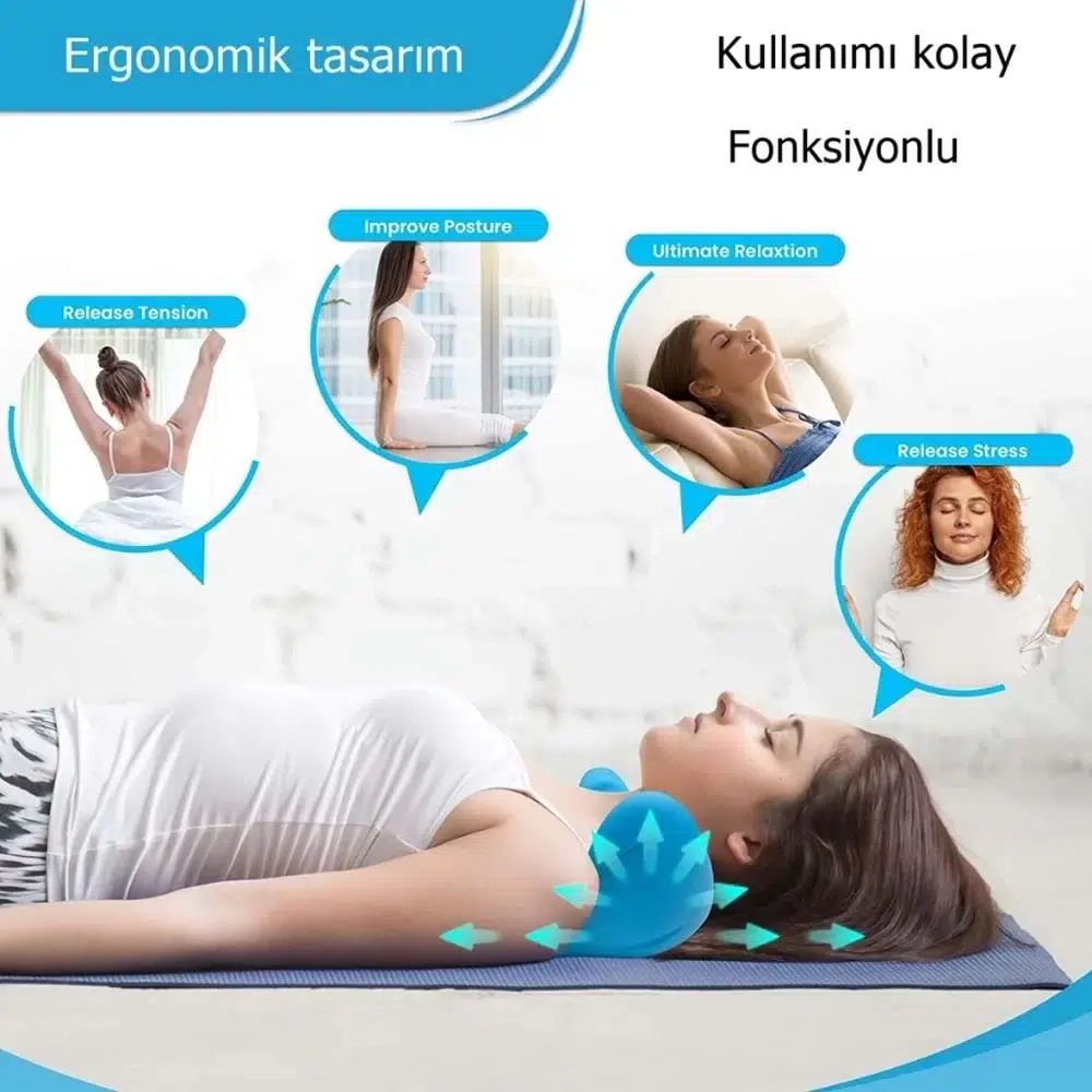 Ergonomik Boyun Masaj Yastığı – Servikal Traksiyon Destekli, Omurilik Ortopedik Yastık Ergonomik Boyun Masaj Yastığı – Servikal Traksiyon Destekli, Omurilik Ortopedik Yastık