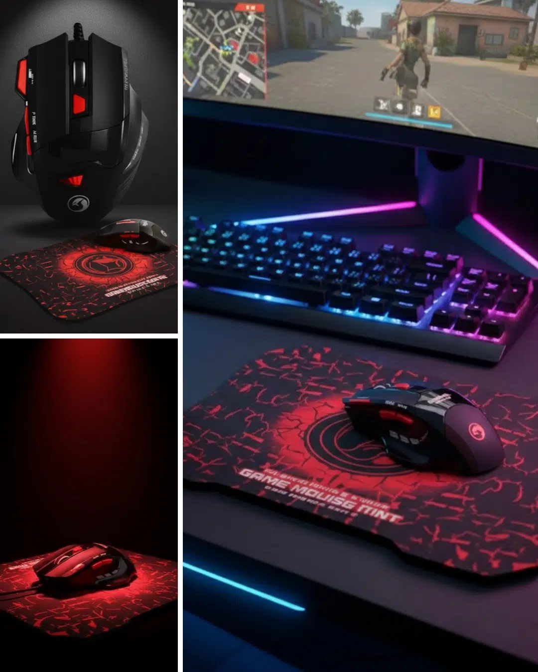 Ergonomik Mouse Ve Mousepad 3 Dpı Ayarlı Led Işıklı Tasarım
