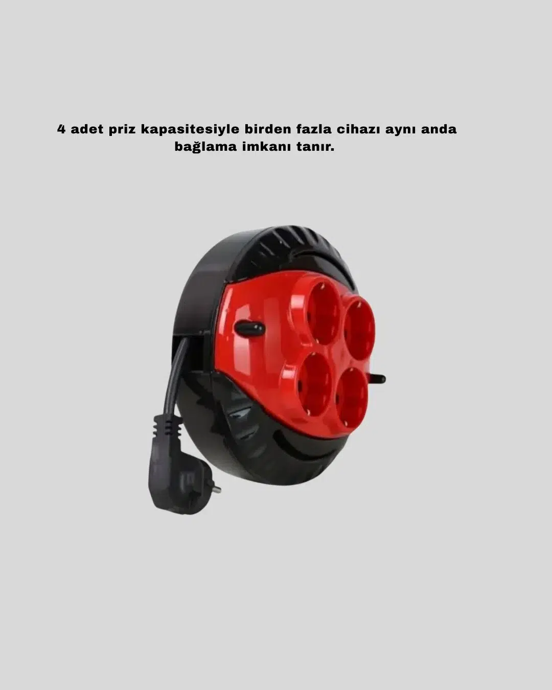 Ev Ve Ofis İçin 3 Metre Kablolu 4 Priz Makarası Ev Ve Ofis İçin 3 Metre Kablolu 4 Priz Makarası