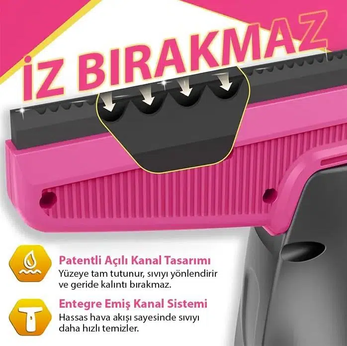 Ezere ClearView Şarjlı Cam Temizleyici Silme Makinesi Mikrofiber Başlıklı Ezere ClearView Şarjlı Cam Temizleyici Silme Makinesi Mikrofiber Başlıklı