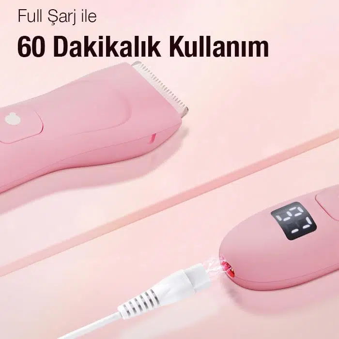 EZERE Saç sakal vücut tıraş makinesi Su Geçirmez Dijital Göstergeli Pembe EZERE Saç sakal vücut tıraş makinesi Su Geçirmez Dijital Göstergeli Pembe
