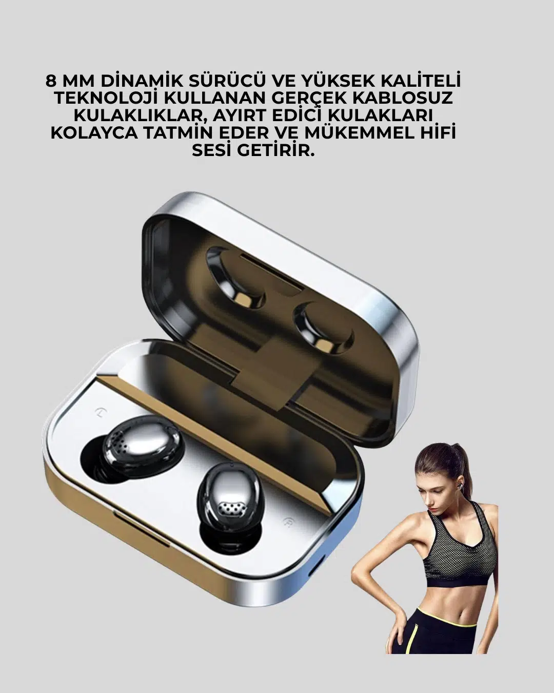 Gerçek Kablosuz Kulaklık – Bluetooth 5.0, Şarj Kutulu, Parmak İzi Kontrollü Gerçek Kablosuz Kulaklık – Bluetooth 5.0, Şarj Kutulu, Parmak İzi Kontrollü