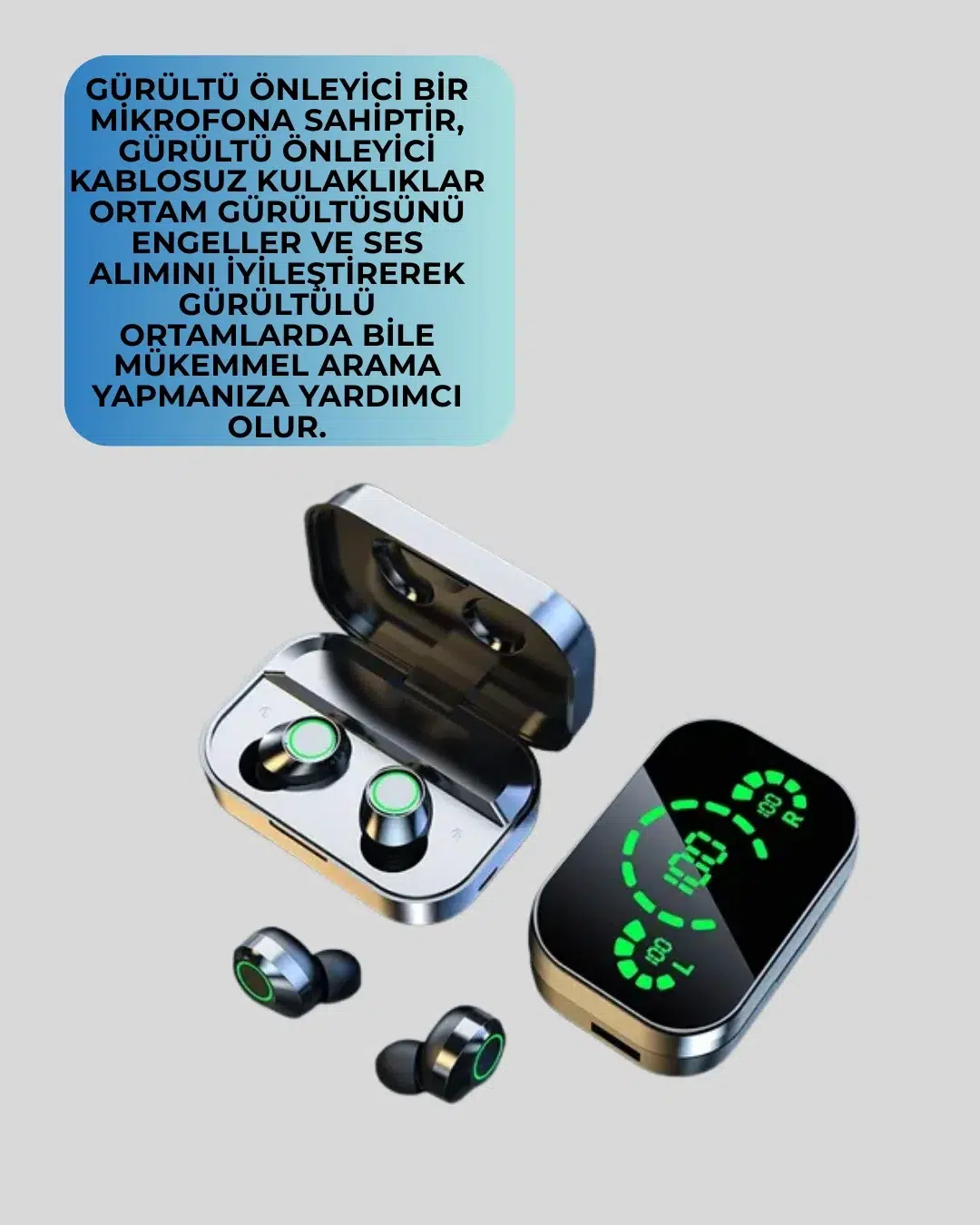 Gerçek Kablosuz Kulaklık – Bluetooth 5.0, Şarj Kutulu, Parmak İzi Kontrollü Gerçek Kablosuz Kulaklık – Bluetooth 5.0, Şarj Kutulu, Parmak İzi Kontrollü