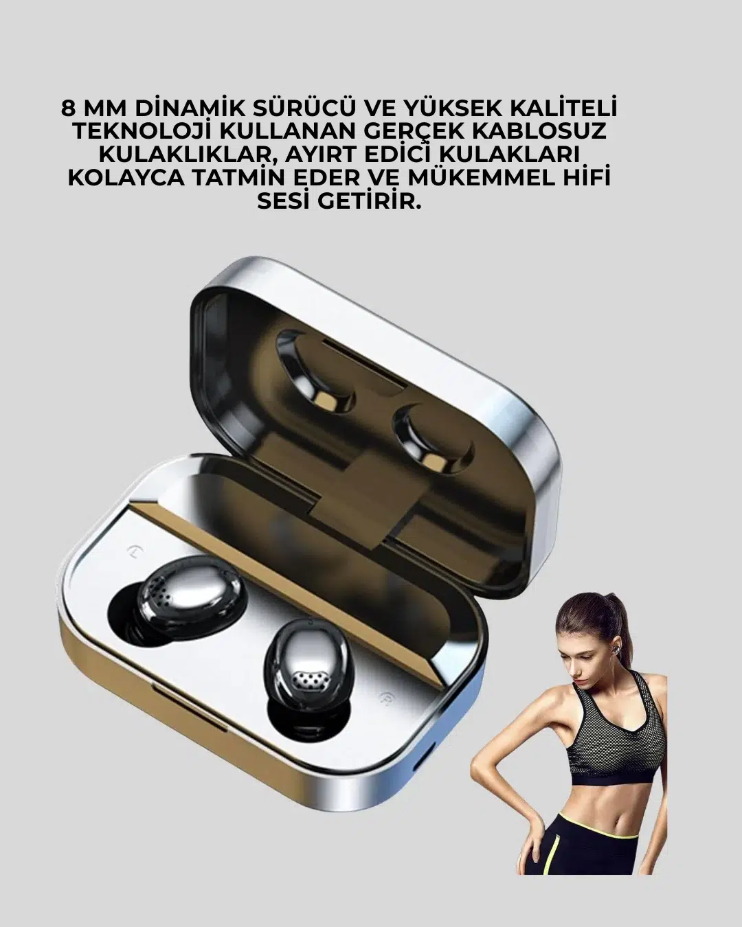 Gerçek Kablosuz Kulaklık – Bluetooth 5.0, Şarj Kutulu, Parmak İzi Kontrollü Gerçek Kablosuz Kulaklık – Bluetooth 5.0, Şarj Kutulu, Parmak İzi Kontrollü