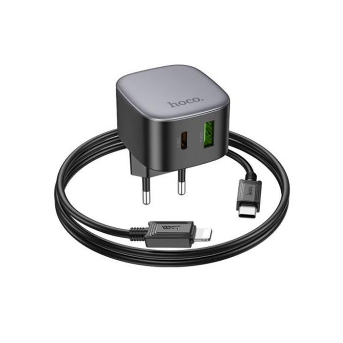 Hoco CS32A PD20W USB+Type-C + Lightning Kablo Hızlı Şarj Adaptör Seti Hoco CS32A PD20W USB+Type-C + Lightning Kablo Hızlı Şarj Adaptör Seti