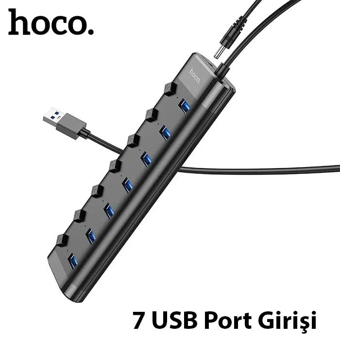 Hoco HB40 7xUSB 3.0 Anahtarlı USB Hızlı Şarj ve Veri Okuyucu Hoco HB40 7xUSB 3.0 Anahtarlı USB Hızlı Şarj ve Veri Okuyucu