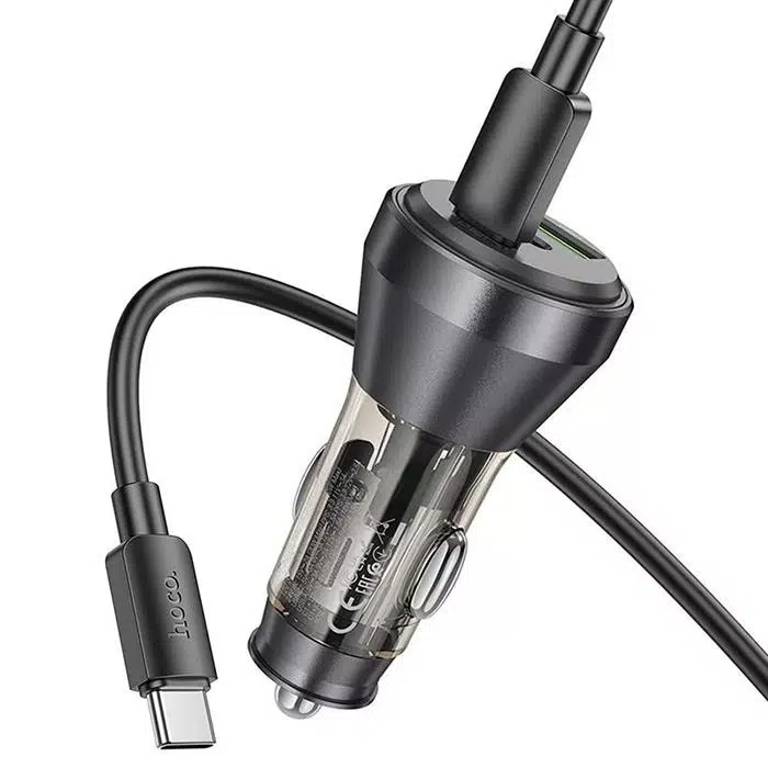 HOCO NZ12D Lucky PD60W 2 Type-C + USB Girişli Araç Çakmaklık Hızlı Şarj Aleti + Type-C to Type-C Kablolu 1 Metre Siyah HOCO NZ12D Lucky PD60W 2 Type-C + USB Girişli Araç Çakmaklık Hızlı Şarj Aleti + Type-C to Type-C Kablolu 1 Metre Siyah
