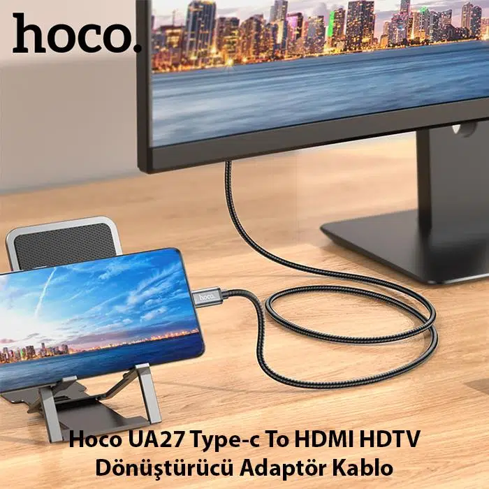 Hoco UA27 Type-c To HDMI HDTV Dönüştürücü Adaptör (4K 30Hz) Kablo Hoco UA27 Type-c To HDMI HDTV Dönüştürücü Adaptör (4K 30Hz) Kablo