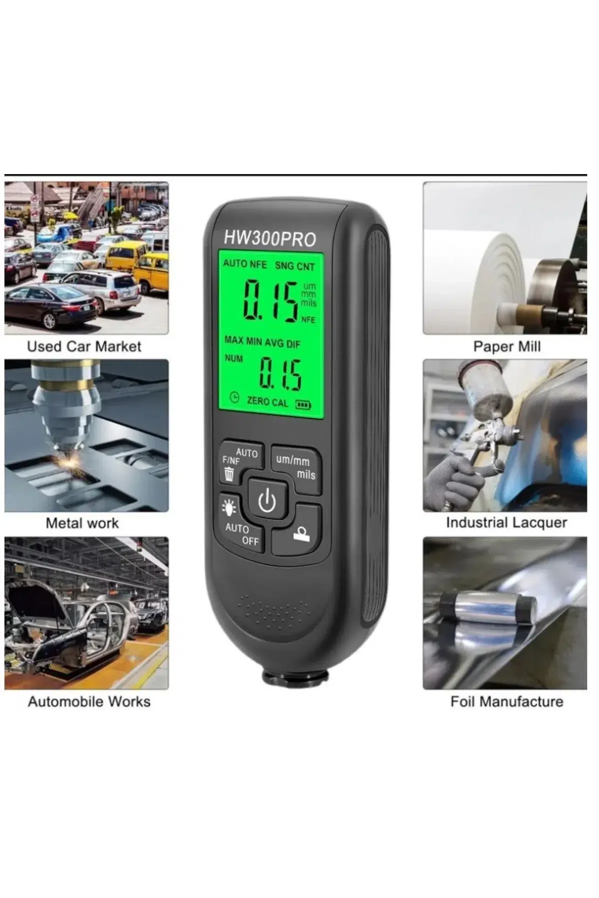 Hw-300pro Oto Boya Kalınlık Ölçer 0-2000µm Fe & Nfe Kaplama Kalınlık Test Cihazı Hw-300pro Oto Boya Kalınlık Ölçer 0-2000µm Fe & Nfe Kaplama Kalınlık Test Cihazı