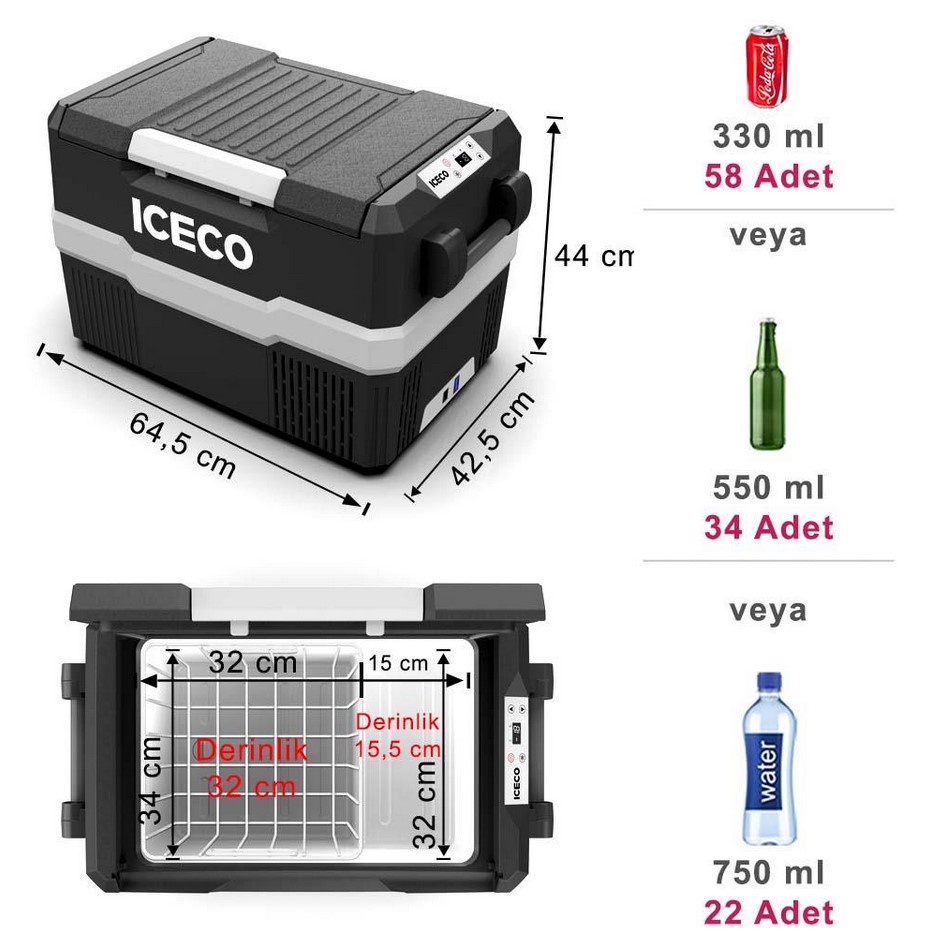 ICECO YCD45S 12/24Volt 43 Litre Outdoor Kompresörlü Oto Buzdolabı ICECO YCD45S 12/24Volt 43 Litre Outdoor Kompresörlü Oto Buzdolabı